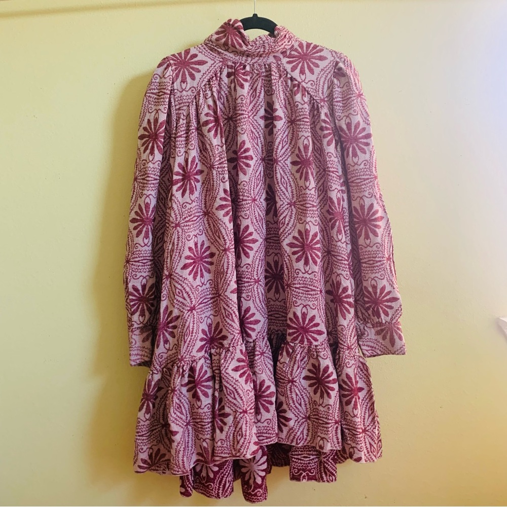 NWT Devotion TWINS Floral Tunic Dress with Stand Up Collar O/S